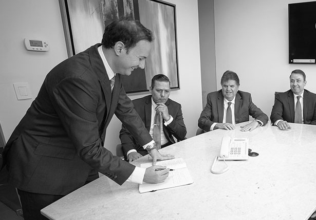 Firm partners in a working meeting